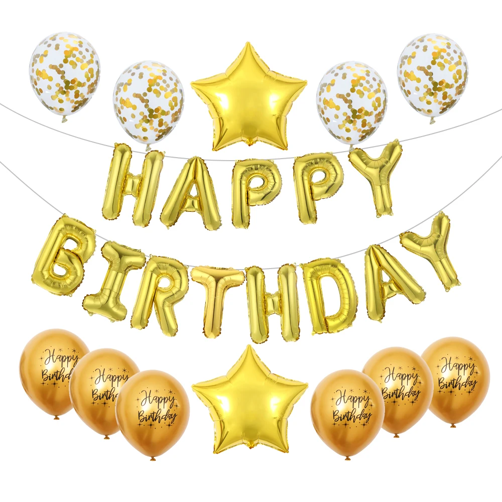 16 inch Letters HAPPY BIRTHDAY Latex Balloons Happy Birthday Party Decoration Kids Alphabet Air Baby Shower Supplies | Дом и сад