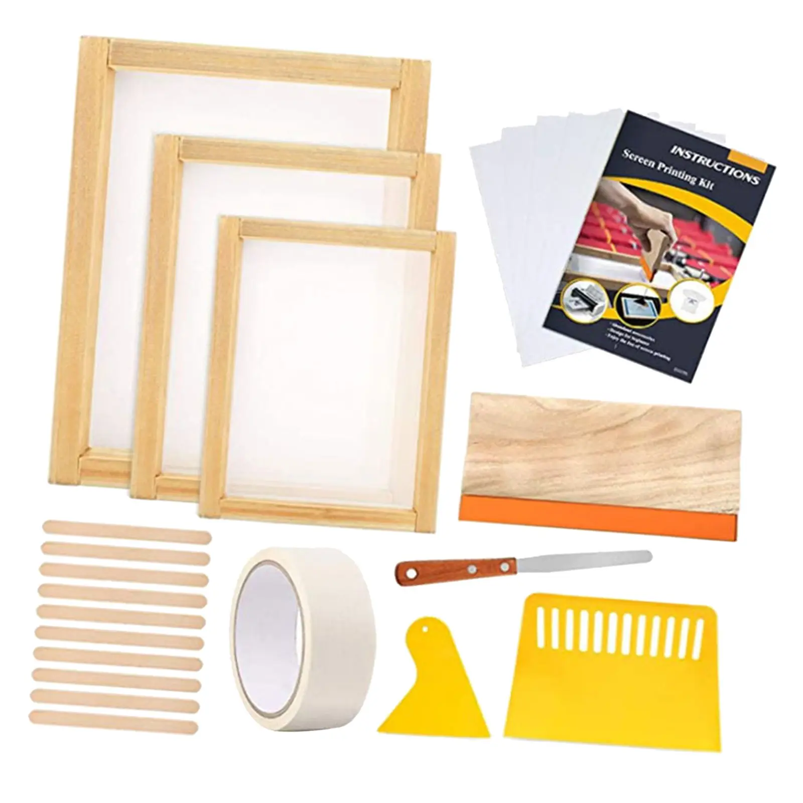 Стартовый набор для трафаретной печати деревянная рамка с 110 сеткой пресс