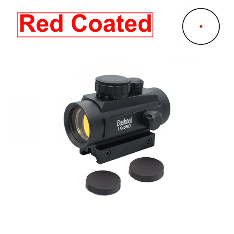 RED Coated 1x40RD тактический Регулируемый зеленый красный точка прицел с 11 мм/20 мм ласточкин хвост рельс для Охотничье пневматическое Ружье прицел - Цвет: RED Coated