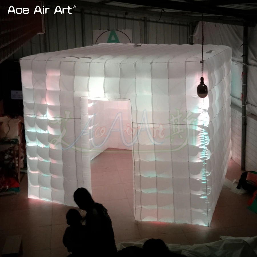 

Wonderful 3.6 m L x3.6 m W x 2.4 m H Cube led inflatable Tent,1 door Lighting Studio/Bigger Inflatable Photo Booth cabinet