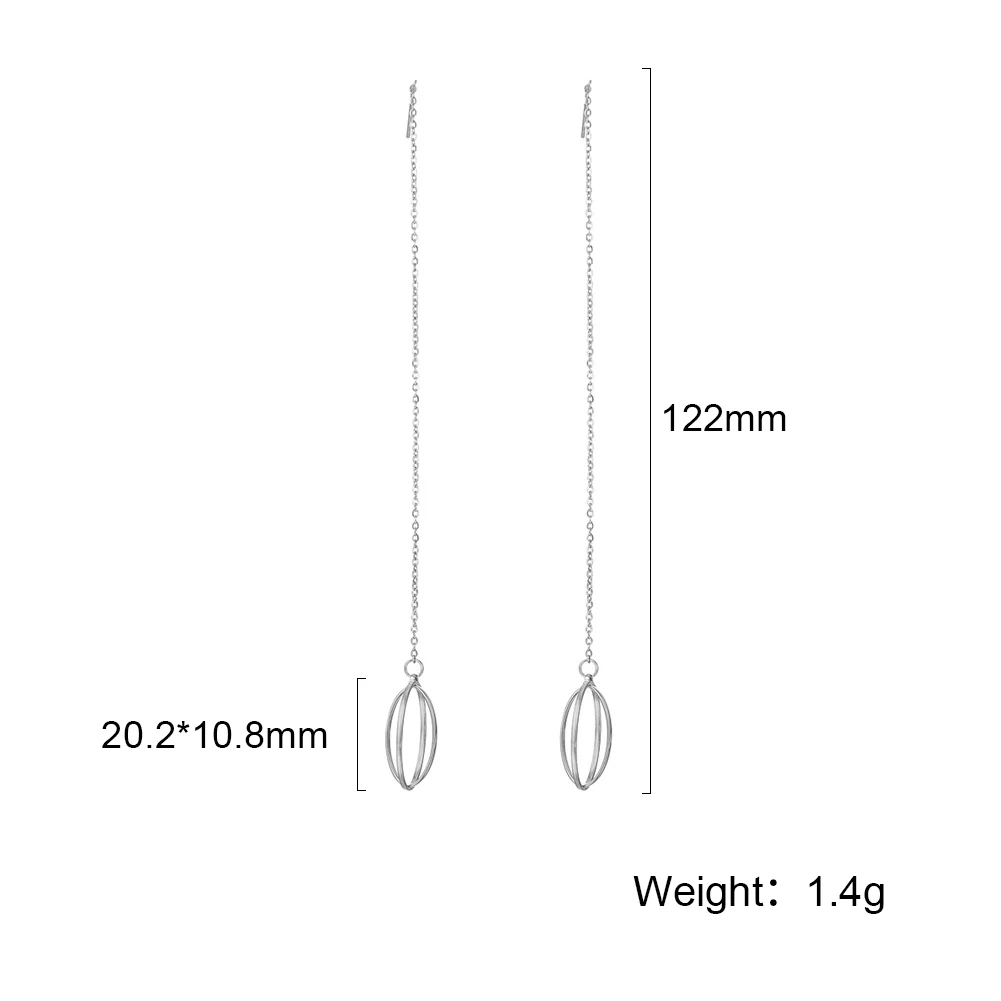 

Lucktune Long Geometric Oval Drop Earrings Stainless Steel Jewelry 3D Cross Pendant Threader Earrings for Women Jewelry Gift