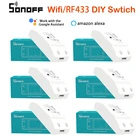 Умный светильник ключатель света SONOFF RF R2, 433 МГцWi-Fi, беспроводной, дистанционное управление через приложение eWelink, модули автоматизации, работа с Alexa, Google Home