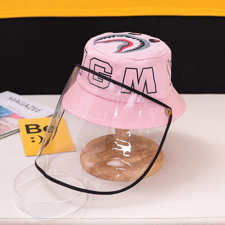 

3-8yr Baby Protect Hat Kids Bucket Hat for Girls Boys Prevent Wind Sand Spittle Face Mask Kids Cap Child Hats Cartoon Sun Caps