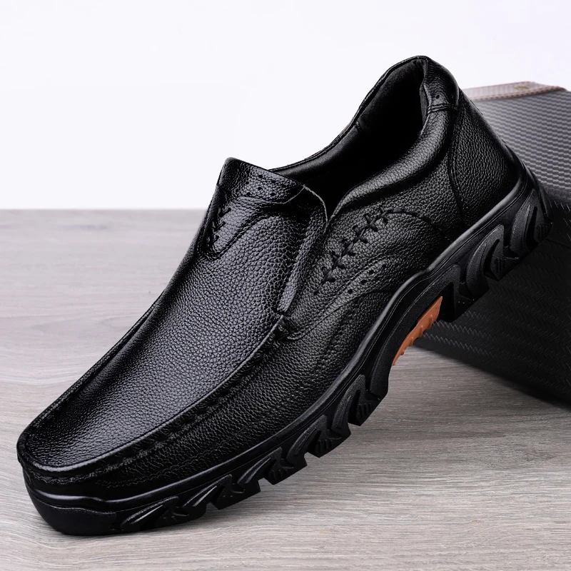 

Genuine Leather Men Dress Shoes Soft Loafers Comfortable Breathable Casual Slip-On Classic Formal Office Oxfords