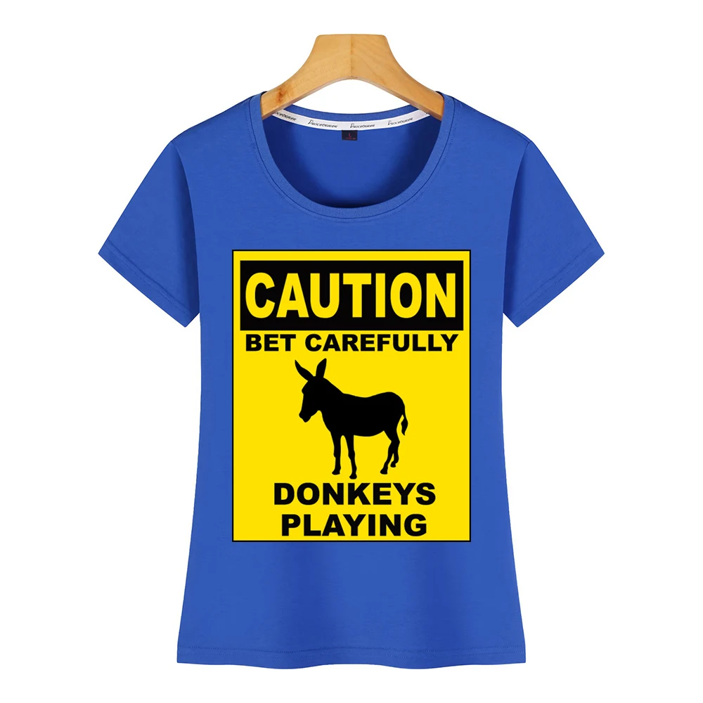 Женская футболка с принтом poker caution donkeys Play Vogue Винтажная Футболка | одежда