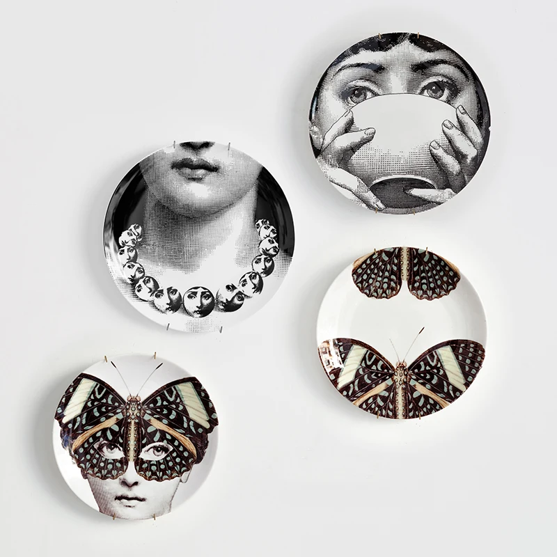 Fornasetti тарелка, подвесное блюдо, итальянский дизайн, декоративная подвесная тарелка для дома, европейский стиль, фруктовые тарелки Fornasetti блюдо