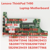 original mainboard for lenovo thinkpad t490 laptop motherboard nm 901 w i7 8565u cpu 8gb ram fur 5b20w77962 100 test ok