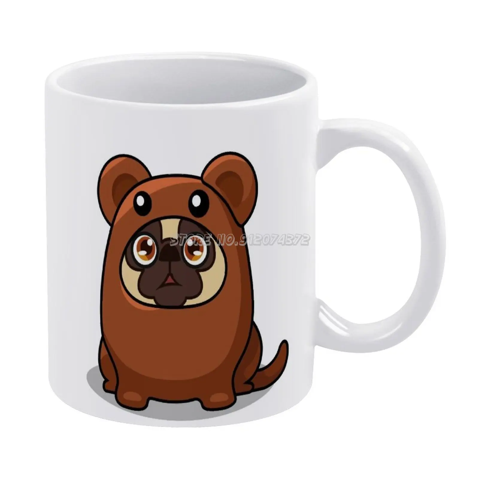 Puppy Crypto Costume Coffee Mugs Ceramic Mug Tea Cup Custom Cup Personalized Maman Gift Tron Crypto Fun Cuty Puppy Pug Costume F