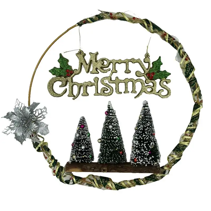 

Рождественский имитационный венок, подвесное украшение для рождественской елки, многоразовый Рождественский имитационный венок для празд...