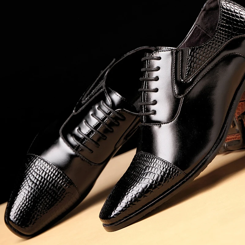 Men Formal Shoes Autumn & Winter Brand Wedding Dress Shoes Men Footwear Black Fashion Office Social Design Leather Man Shoes