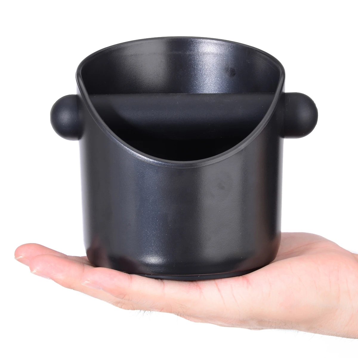 Черный контейнер из АБС пластика для кофе эспрессо с ручкой бариста