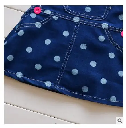 Детский джинсовый сарафан с кружевным воротником Повседневное платье-жилет для