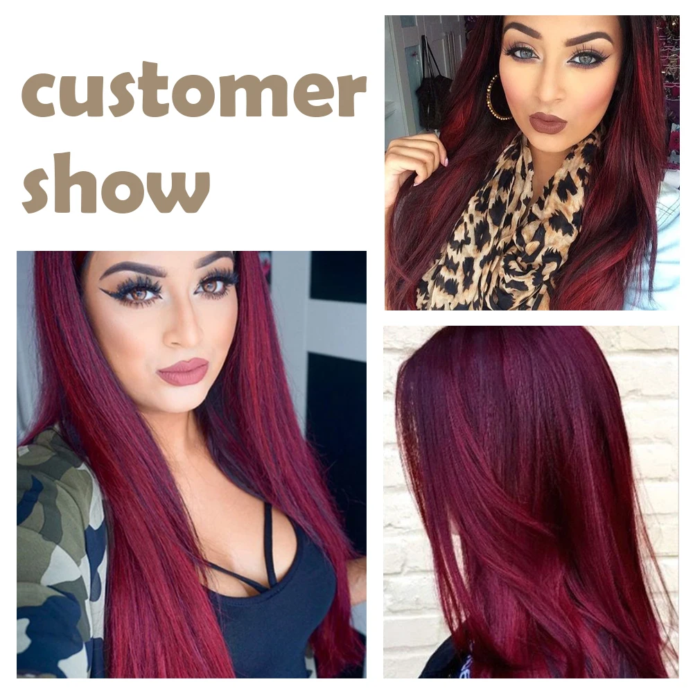 

Pink Lace Synthetic Wig For Women Long Straight Red Colored Wigs Heat Resistant Fiber Romantic Daily Party Cosplay Wig IPARTY