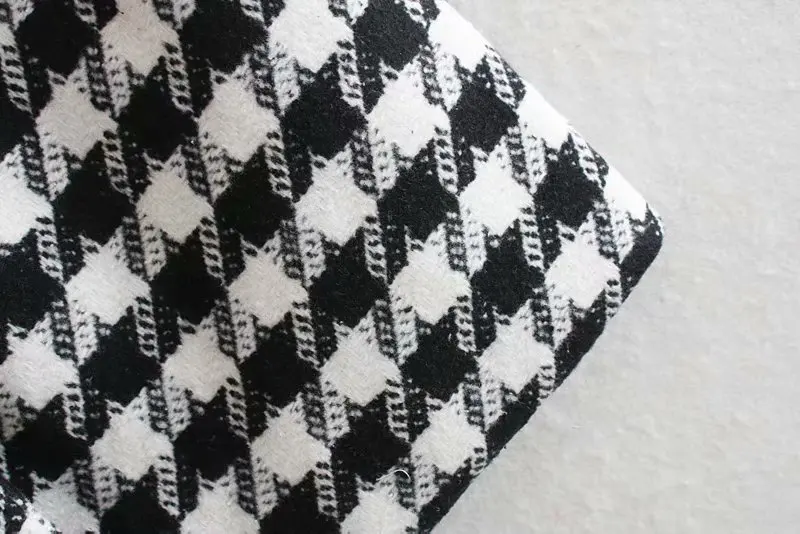 Винтажный стильный двубортный жакет в гусиную лапку пальто для женщин мода длинный рукав боковые карманы клетчатая верхняя одежда шикарные топы