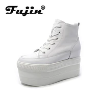 fujin super high platform height increasing shoes woman sneakers breathable wedges platform vulcanize shoes women casual shoes