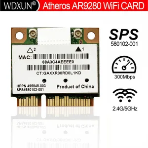 Беспроводная мини-карта N PCIe Atheros, серия AR9280 DV7, 300Mpbs, 802.11abgn, двойная 2,45 ГГц, 2x2 MIMO