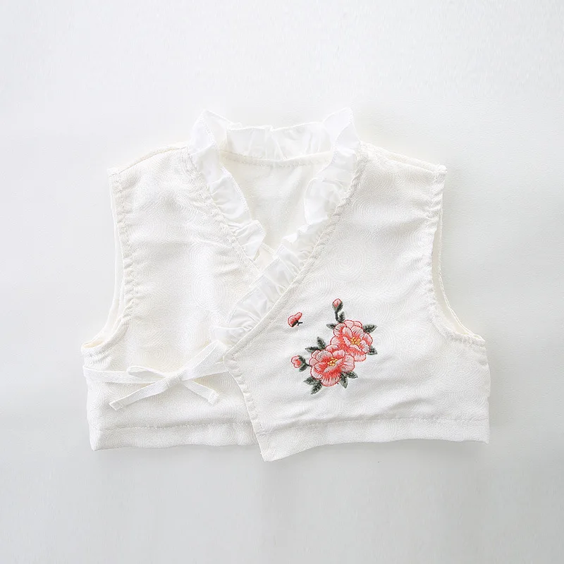 

Little Girl's Long Sleeve Flowers Embroidery Pink Lace Patchwork Han Clothing Dresses Fashion Chinese Style Dresses