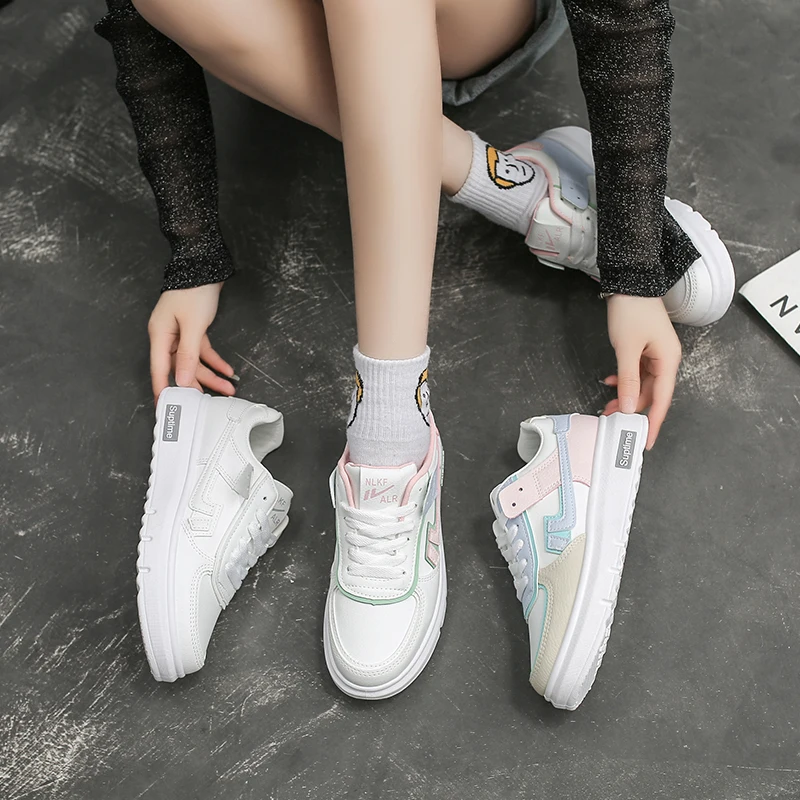 

Flats Small White Sneakers Women's Shoes Ladies Casual Breathable Female Vulcanized Shoes Lace Up Woman Comfort Walking Shoes