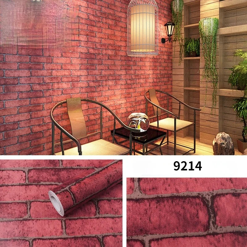 Заводская поставка дешевые рулоны каменной настенной бумаги 3d кирпич ПВХ