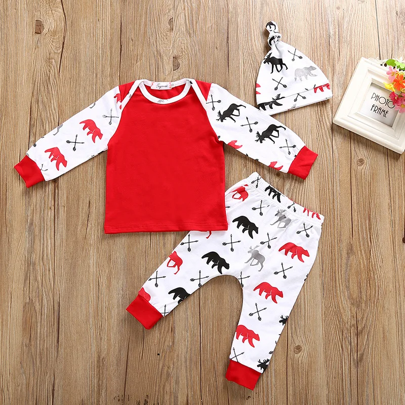 Комплект из 3 предметов My 1st Christmas Рождественская Одежда для новорожденных