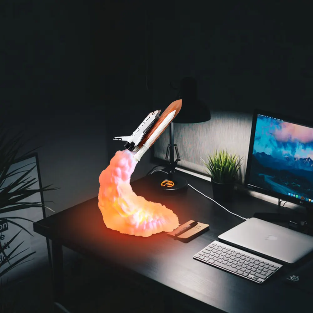 NEWKBO 3D печать Космический Шаттл ночник Луна лампа креативный ракета свет для