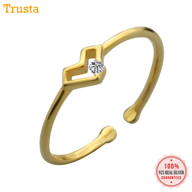 Женское кольцо с полым сердцем Trustdavis коктейльное Открытое из 100% стерлингового