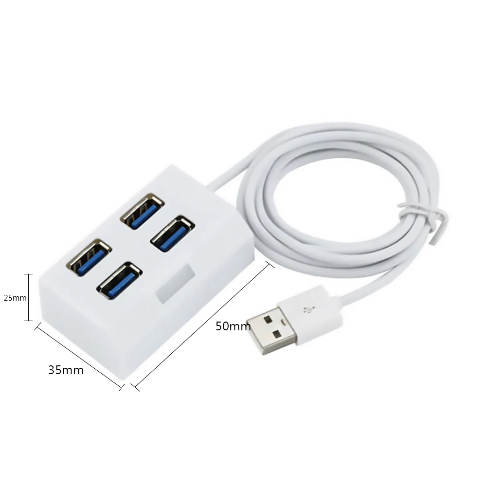 

Portable 4 Ports Mini USB HUB Splitter Classic Colors and Simple Durable Design Adapter External Converter for PC Desktop
