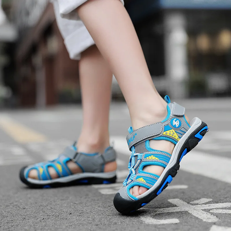 Сандалии SKHEK детские с закрытым носком ортопедические спортивные пляжные