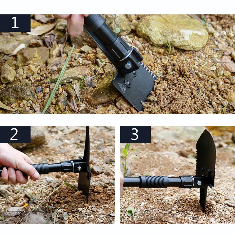 

New Hewolf Outdoor Multifunctional Military Shovel Portable Folding Camping Shovels Carbon Steel Spade Survival Emergency Tools