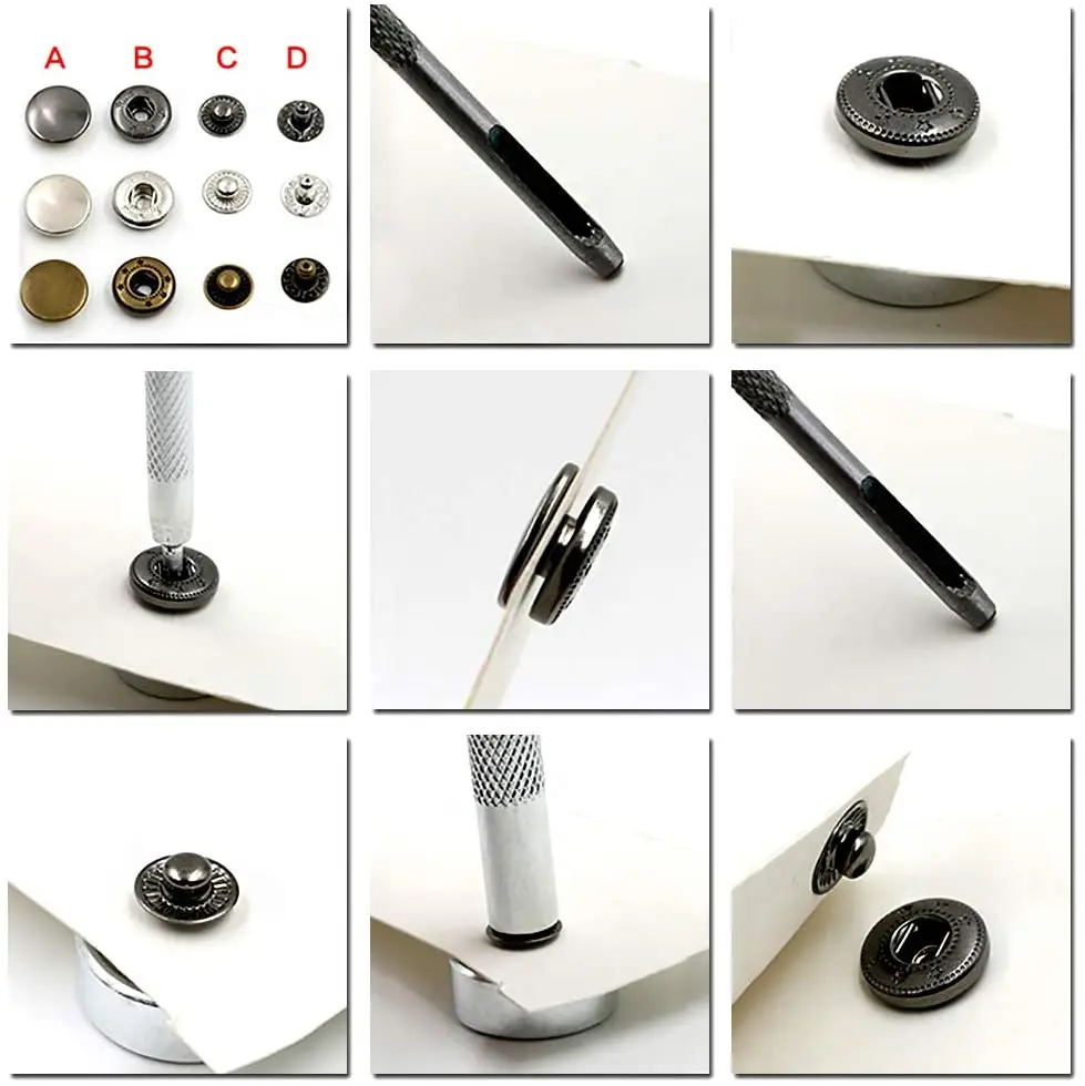 Набор кожаных застежек LMDZ металлические защелки с установочными инструментами