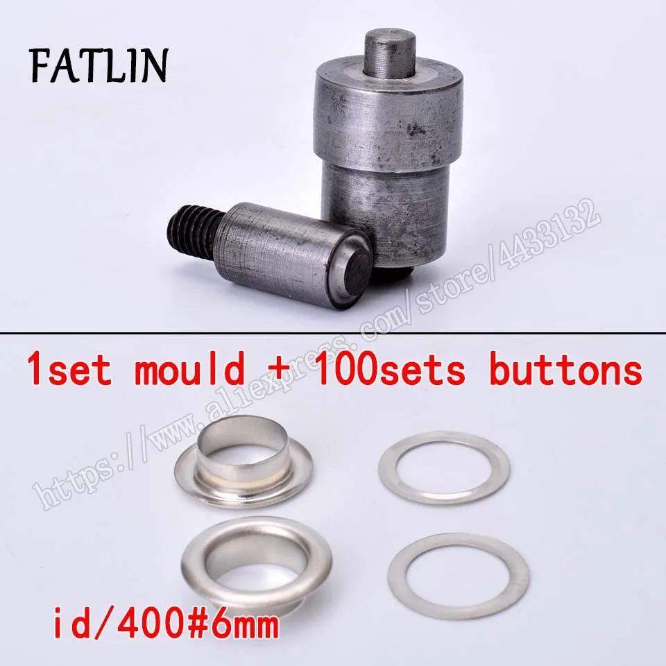 6mm mold and button 1 комплект прессформы 100 наборы металлический глазок с отверстиями инструмент с люверсами для кожи DIY Скрапбукинг обувь Пояс крышка сумка Одежда - Цвет: 6mm mold and button