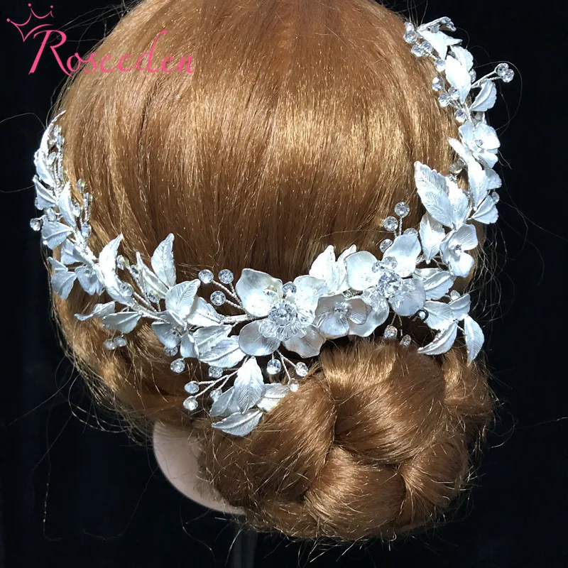 Новые Свадебные Длинные гребни для волос из розового золота ручной работы с