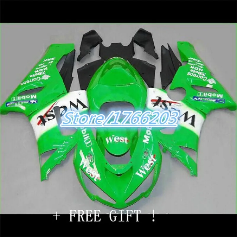 

New ABS whole Motorcycle Fairings Kit Fit For Kawasaki Ninja ZX-6R ZX6R 636 2005 2006 05 06 bodywork set Custom green black