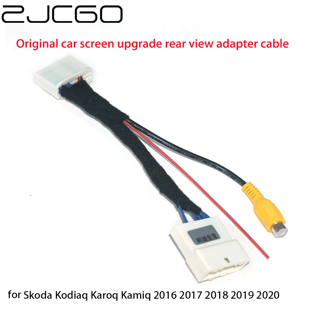 

Car Rear View Backup Reverse Camera Adapter RCA Cable for Skoda Kodiaq Karoq Kamiq 2016~2020 Original Factory Screen Video Input