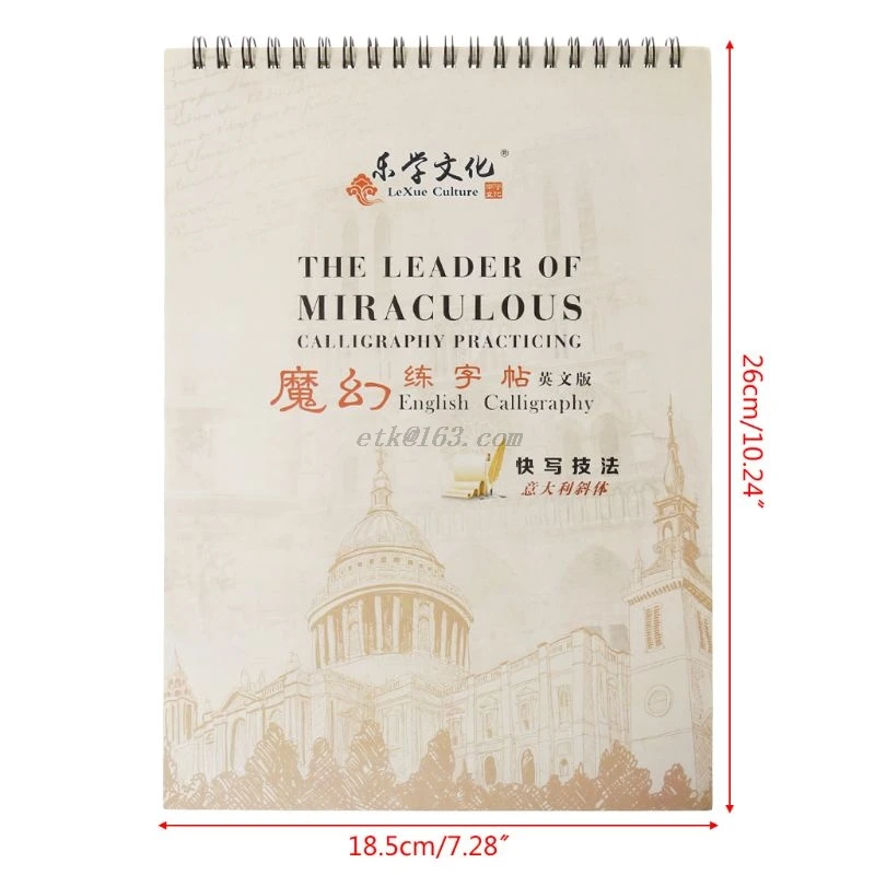 

3D Reusable Groove Italian Italic English Calligraphy Handwriting Copybook Auto Fades Practice Book For Adult Children