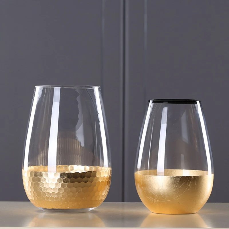 Strongwell Nordic Стекло ваза золото Фольга Современные Золотой в европейском стиле