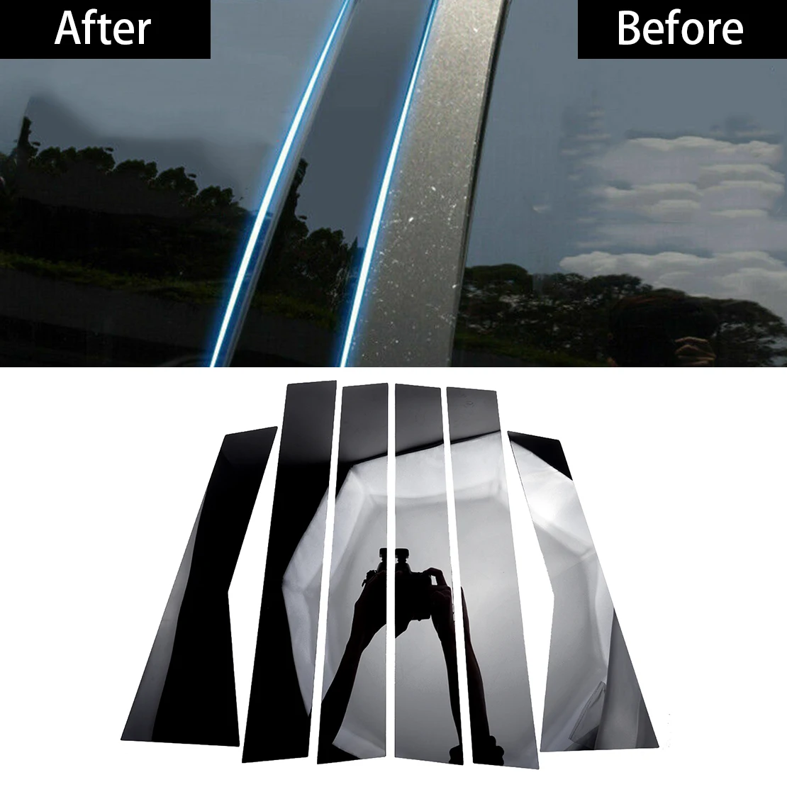 

6 шт. черное окно B C столб столба двери пианино крышка отделка Подходит для Honda CRV 2012 2013 2014 2015 2016