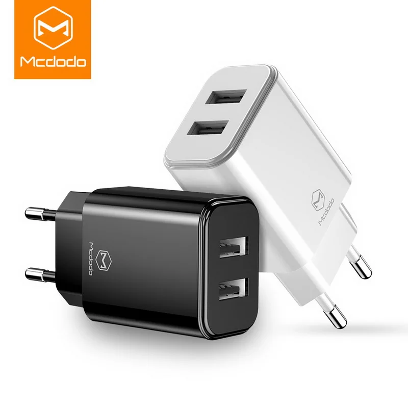 MCDODO, быстрое зарядное устройство для мобильного телефона с 2 портами USB для iPhone XS, samsung, портативное универсальное быстрое зарядное устройство USB, настенный адаптер для путешествий, EU
