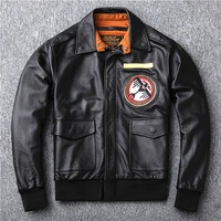 flight air force suit mens leather jacket first layer cowhide mens baseball uniform spring and autumn jacket
