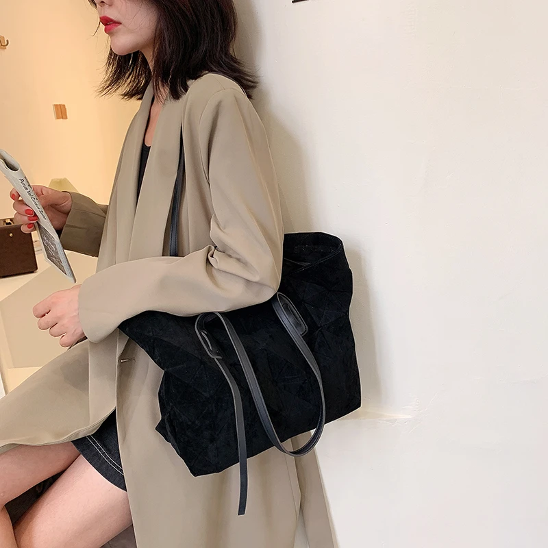 

Women's Luxury Brand Pu Handbag Fashion Large-Capacity Zippe Woman for Shoulder Bag Designer Solid Shopping Handbag 2021 New