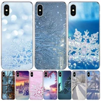 landscape winter light snow luxury phone for apple iphone 13 pro max 11 12 mini case x xs xr 8 plus 7 6 6s se 2020 5 5s cover sh