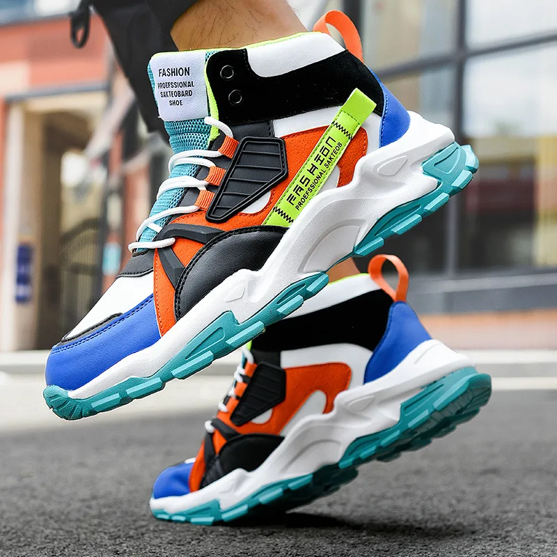 

Men Leisure Sport Running Shoes Men High Top Breathable Gym Trainers Shoes Trail Basket Homme Zapatillas Hombre Men Sneakers