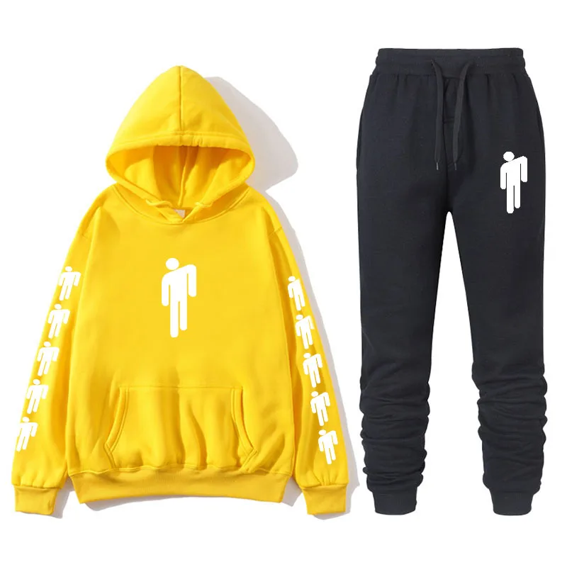 yellow Billie Eilish осень зима тренировочный spak Vrouwen Mannen толстовки повседневные Pak Vrouwen Kleding Pak Беговые Брюки спортивные Su - Цвет: yellow