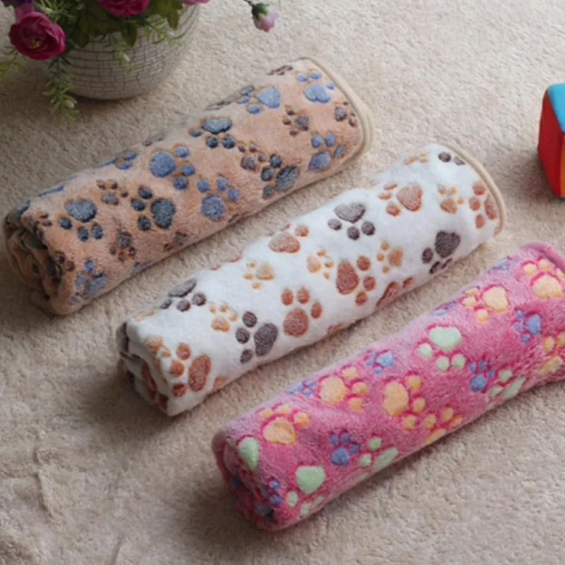 Одеяло для питомцев теплое одеяло собак на осень и зиму с принтом лап ног