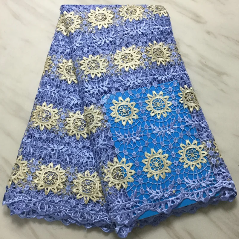 

Newest Wonderful sun pattern with beads cord lace fabric,PW36 good quality double-colors Water Soluble Chemical Lace Fabric