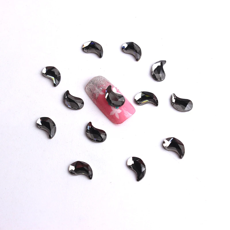 New Arrive 30pcs Comma Nail Rhinestones Crystals Flatback Glass Stones Manicure Art Deco Charms Gem Jewelry Accessories | Дом и сад