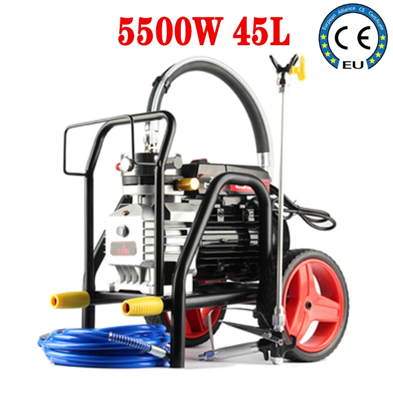 

45L High Pressure Airless Sprayer, Latex paint, paint, paint spray paint machine Stainless steel pump 10m hose 5500W