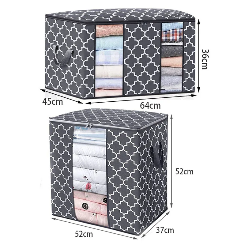 

Foldable Quilt Storage Bag Non-woven Dust-proof Clothes Organizer Portable Blanket Container For Wardrobe Household Storage Bag