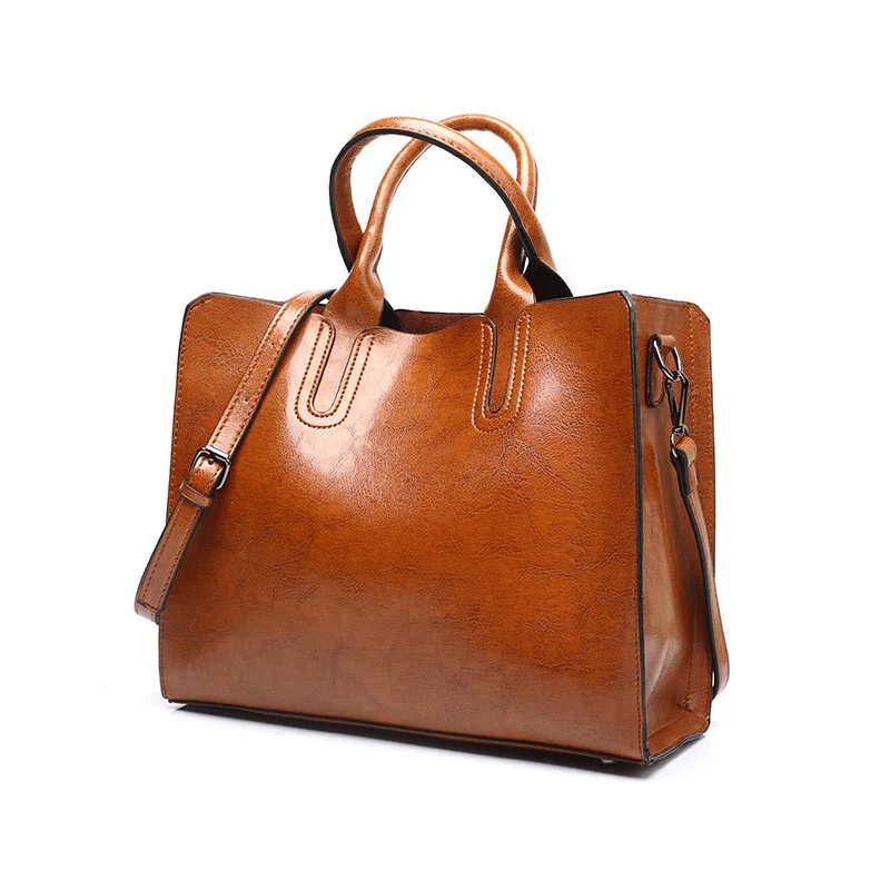 

2021 LOOKVEED Leather Casual Tote Bag Vintage Women Bags Luxury Handbags for Women 2021 Designer Fashion Shoulder Bag Big Wome