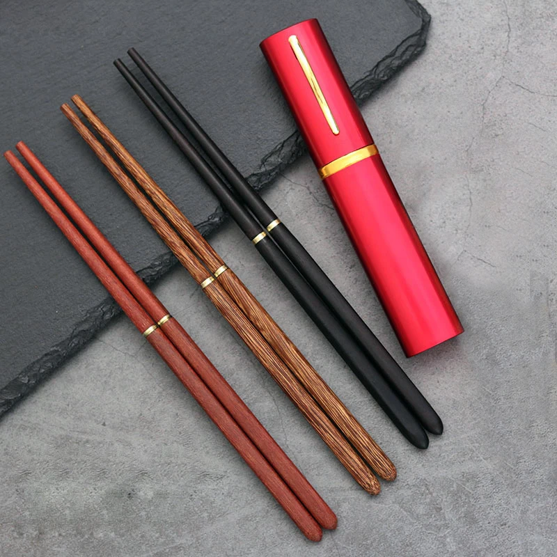 

1Pair Natural Wood Chopsticks Spoon Japanese Korean Reusable Chopsticks Kitchen Tableware Sushi Chinese With Gifts Box